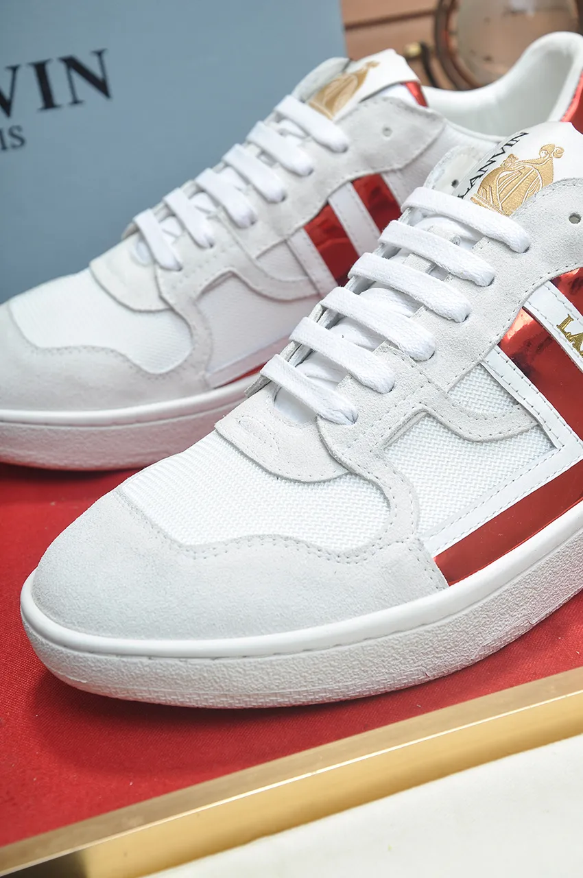 Men's men's shoes💰540💶[LANVIN] The latest lace-up fashionable casual couple sneakers, high-quality CLAY couple series‼ ️ The latest trendy products of the season 🌈Many bloggers have planted grass and purchased the original open-mold customization. The upper and outsole are sewn with mark threads without edge sealing. A variety of material splicing combination design. Very versatile for fashionable and casual wear. Comfortable on the feet. Self-recommended. Upper cowhide + cow suede + breathable mesh lining. Foot-padding cowhide. Exclusive original open-mold clear logo rubber outsole ⚠️Couple standard size 36-40 for women and 38-44 for men.